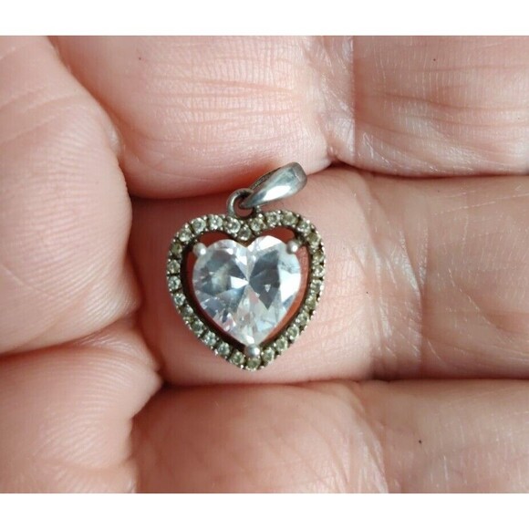 TRR 925 Sterling Silver Simulated Heart Shape Love Pendant - Picture 3 of 4